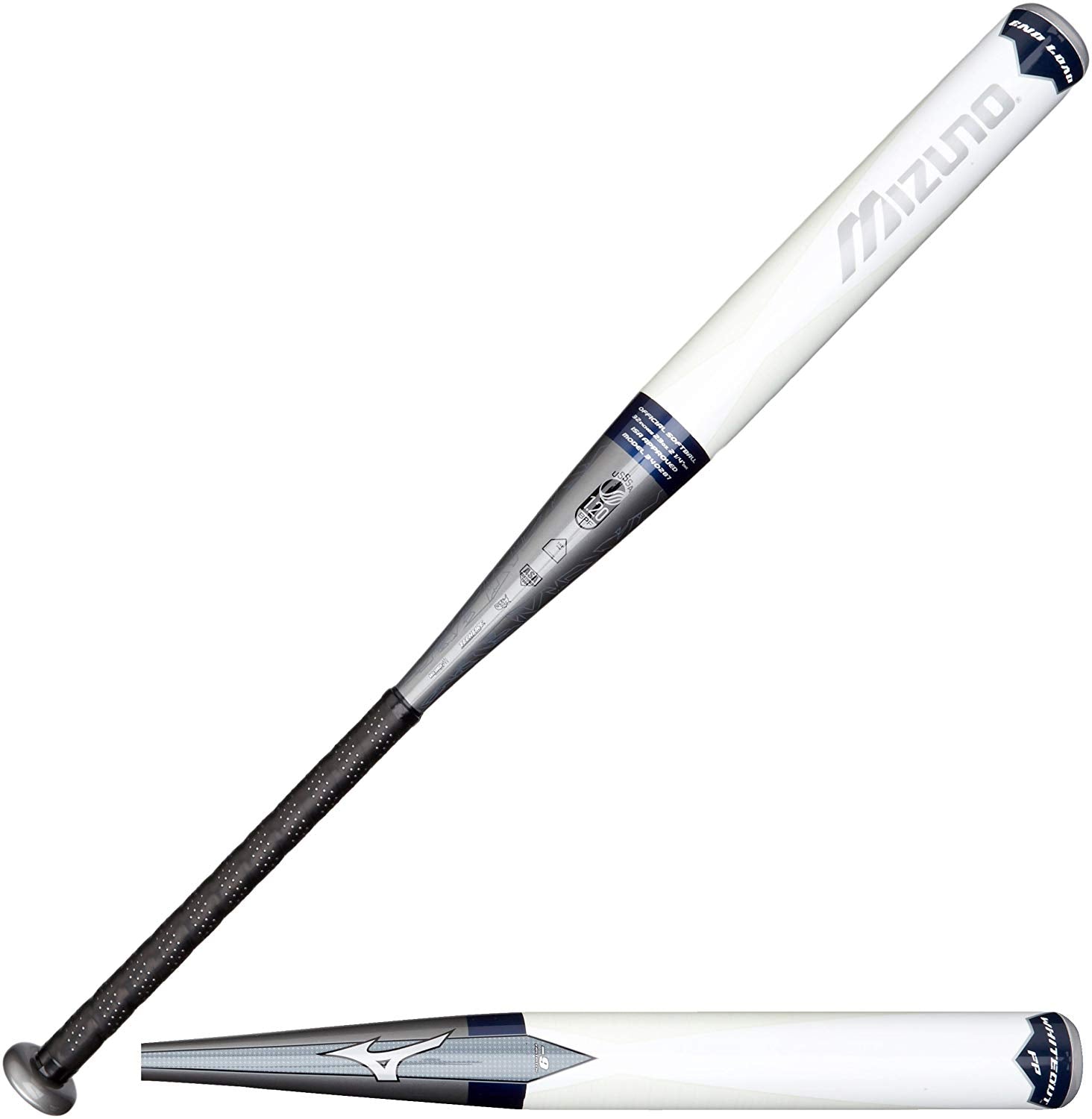 New Mizuno 340287 Whiteout White Navy Fastpitch Softball Bat Premier Bats