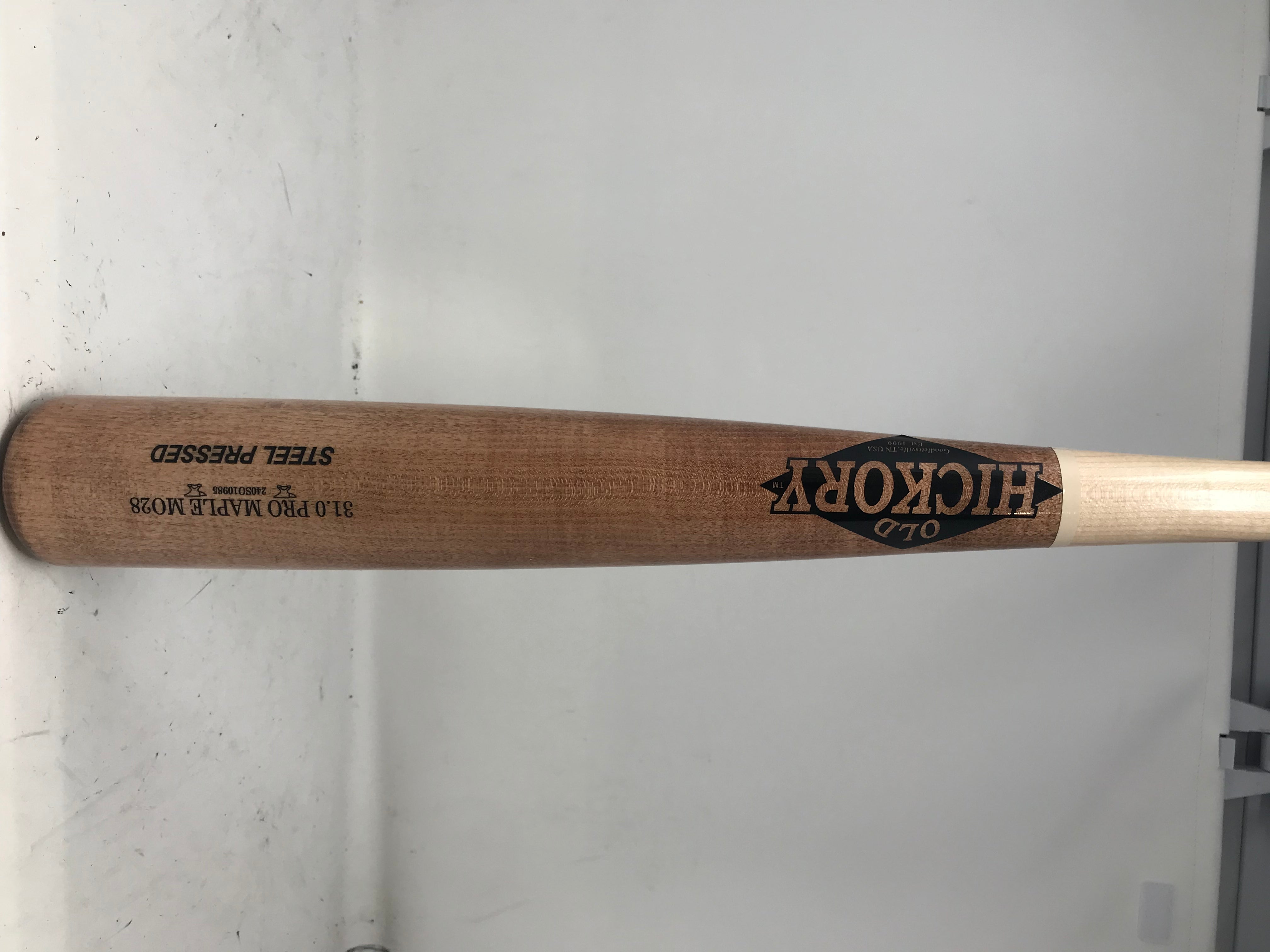Bat Brows New Old Hickory Pro Maple MO28 Steel Pressed Baseball Bat Natural/Brow ...