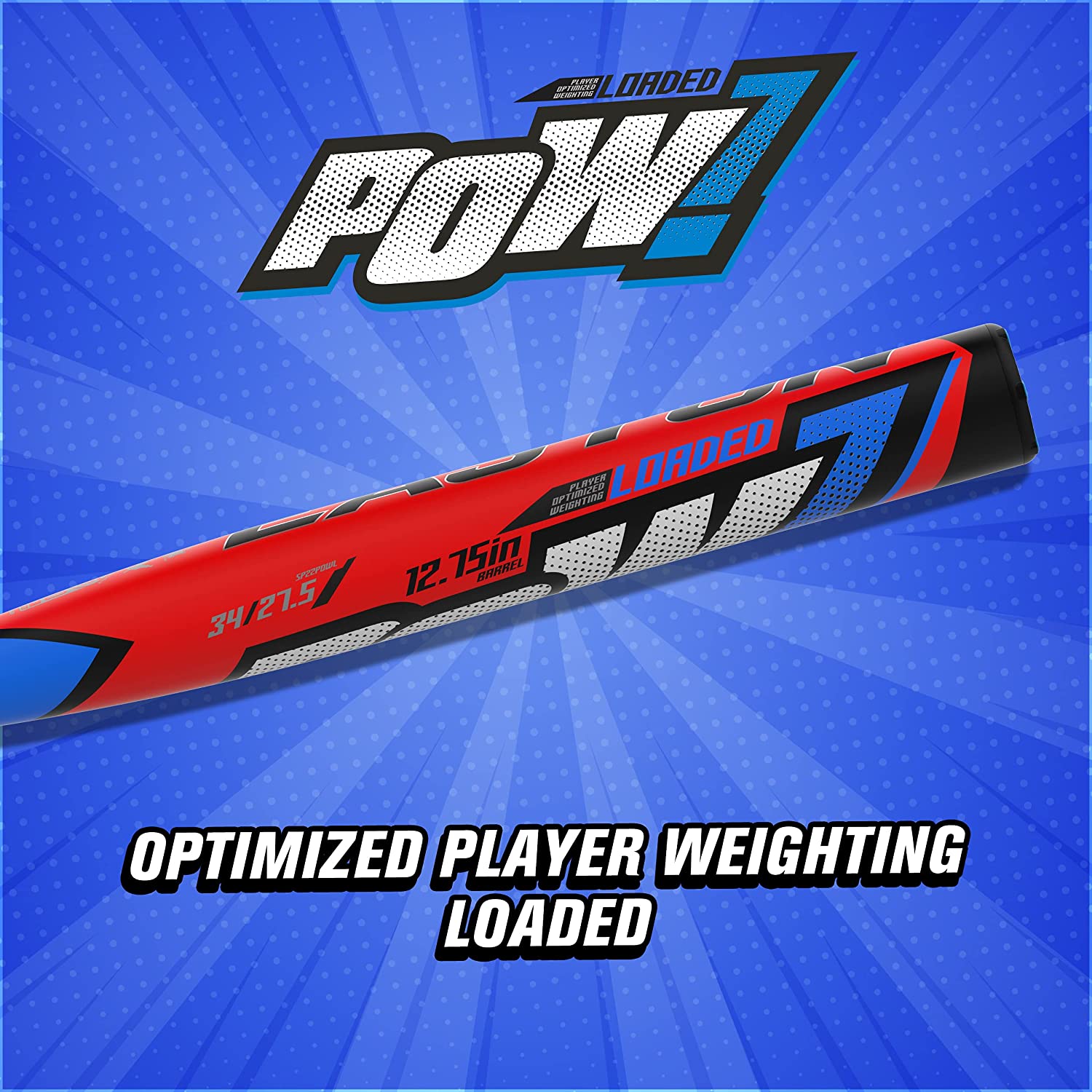 New Easton POW Slowpitch Softball Bat End Loaded 12.75 in Barrel Red/B ...