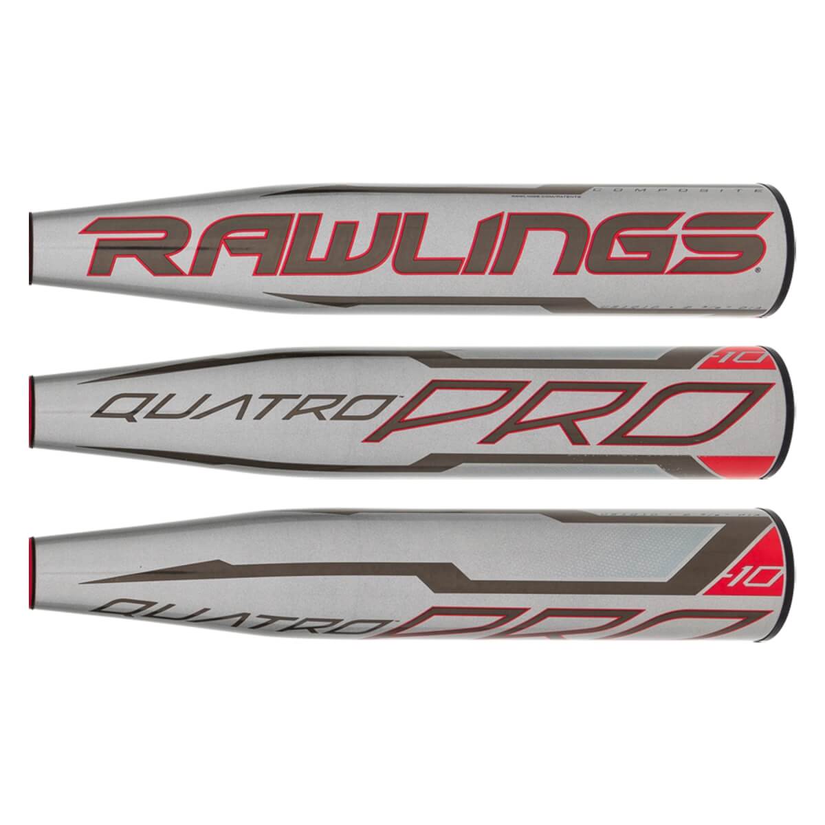 New Rawlings Quatro Pro (8) USA Baseball Bat 2021 Silver/Black 2 5/8"