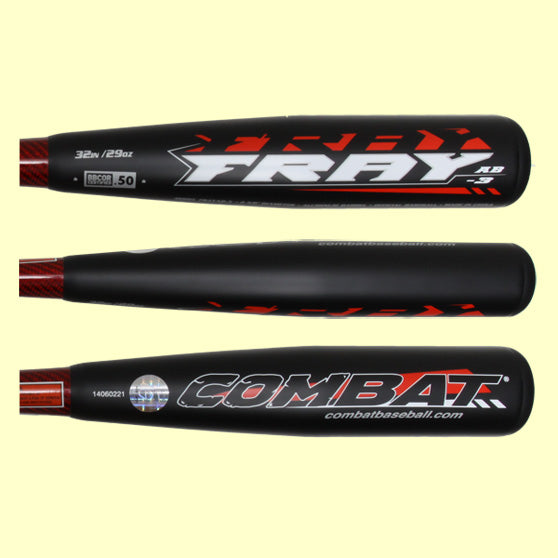 Ab Bat New Combat Fray AB Hybrid BBCOR Baseball Bat Black/Red 2015 -3 ...
